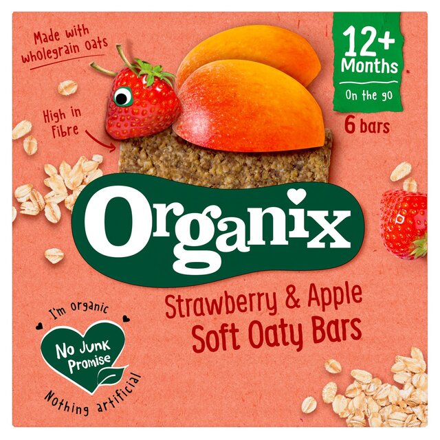 Organix Strawberry & Apple Soft Oaty Bars 6 x 23g