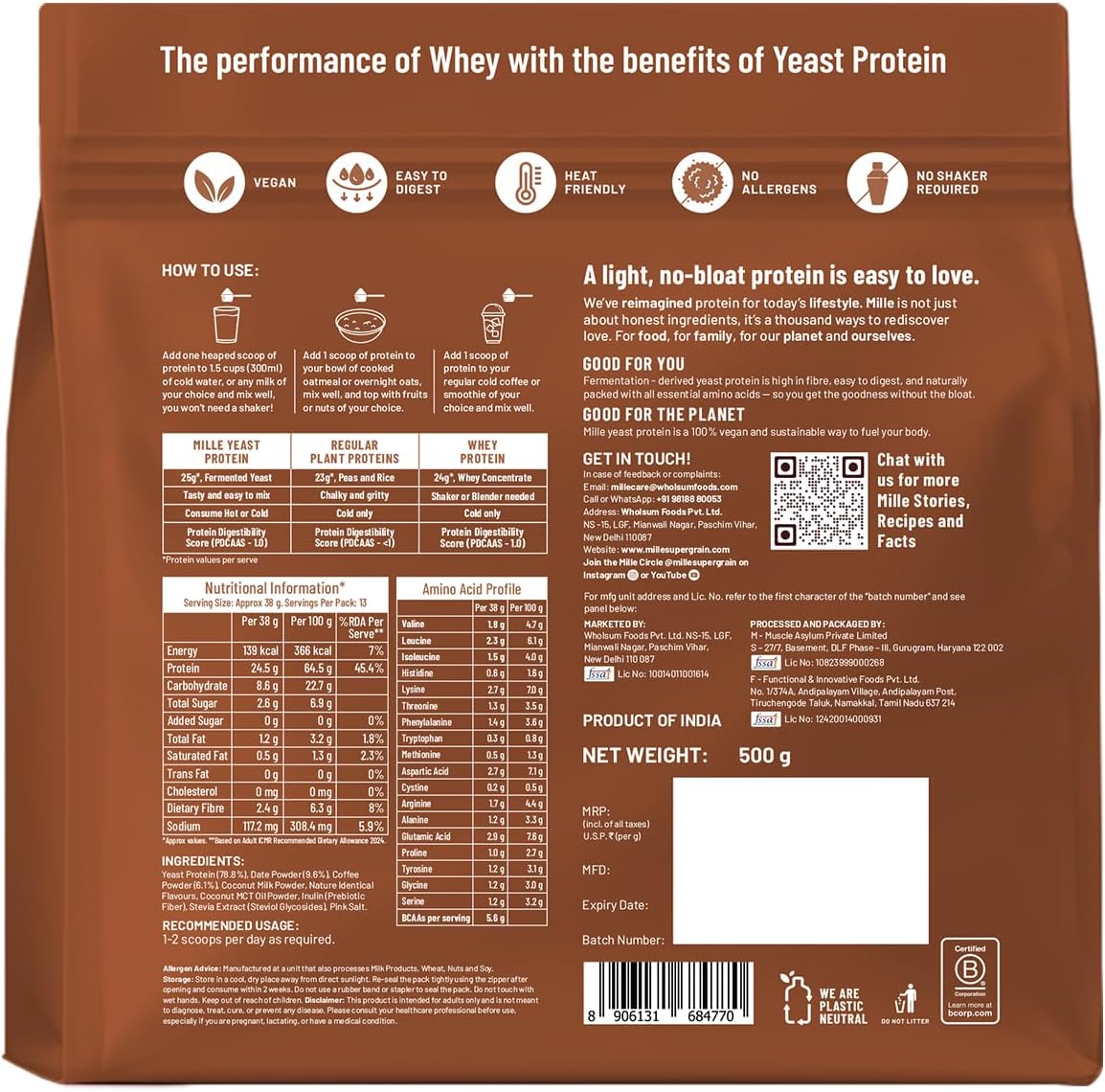 Mille Yeast Protein — Coffee Hazelnut