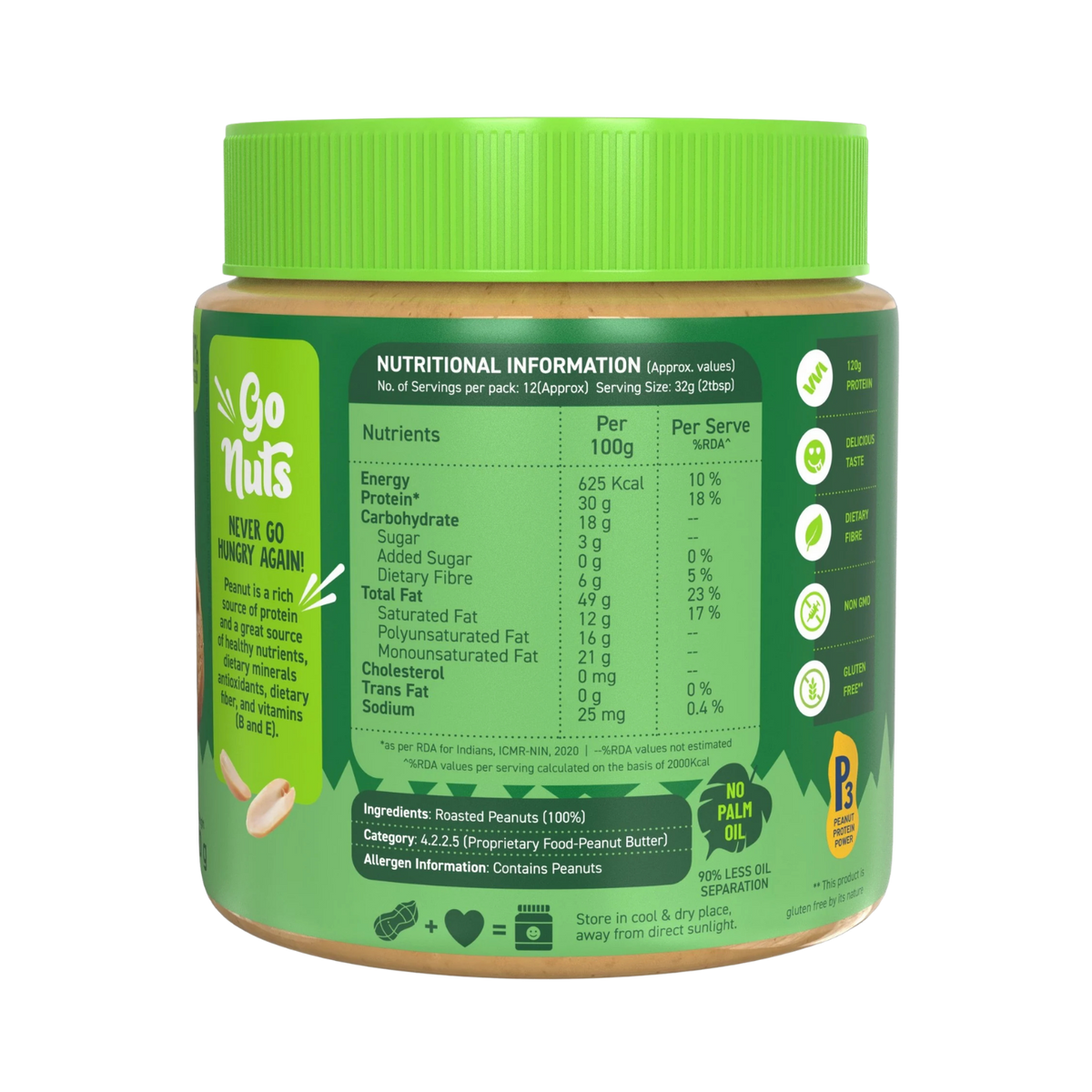 Alpino Natural Peanut Butter Crunch 400g