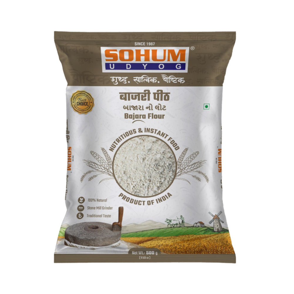 Sohum Udyog Bajra (Pearl Millet) Flour 500g — front of pack