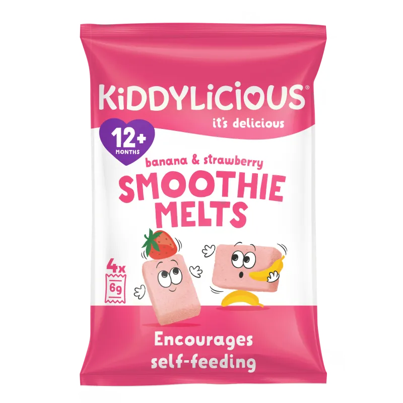 Kiddylicious Strawberry & Banana Smoothie Melts 4 x 6g