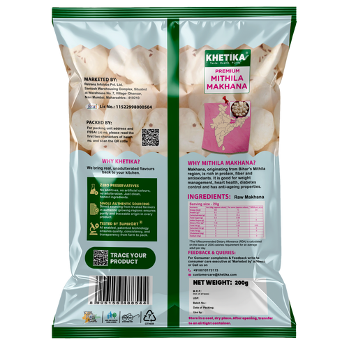 Khetika Premium Raw Phool Makhana