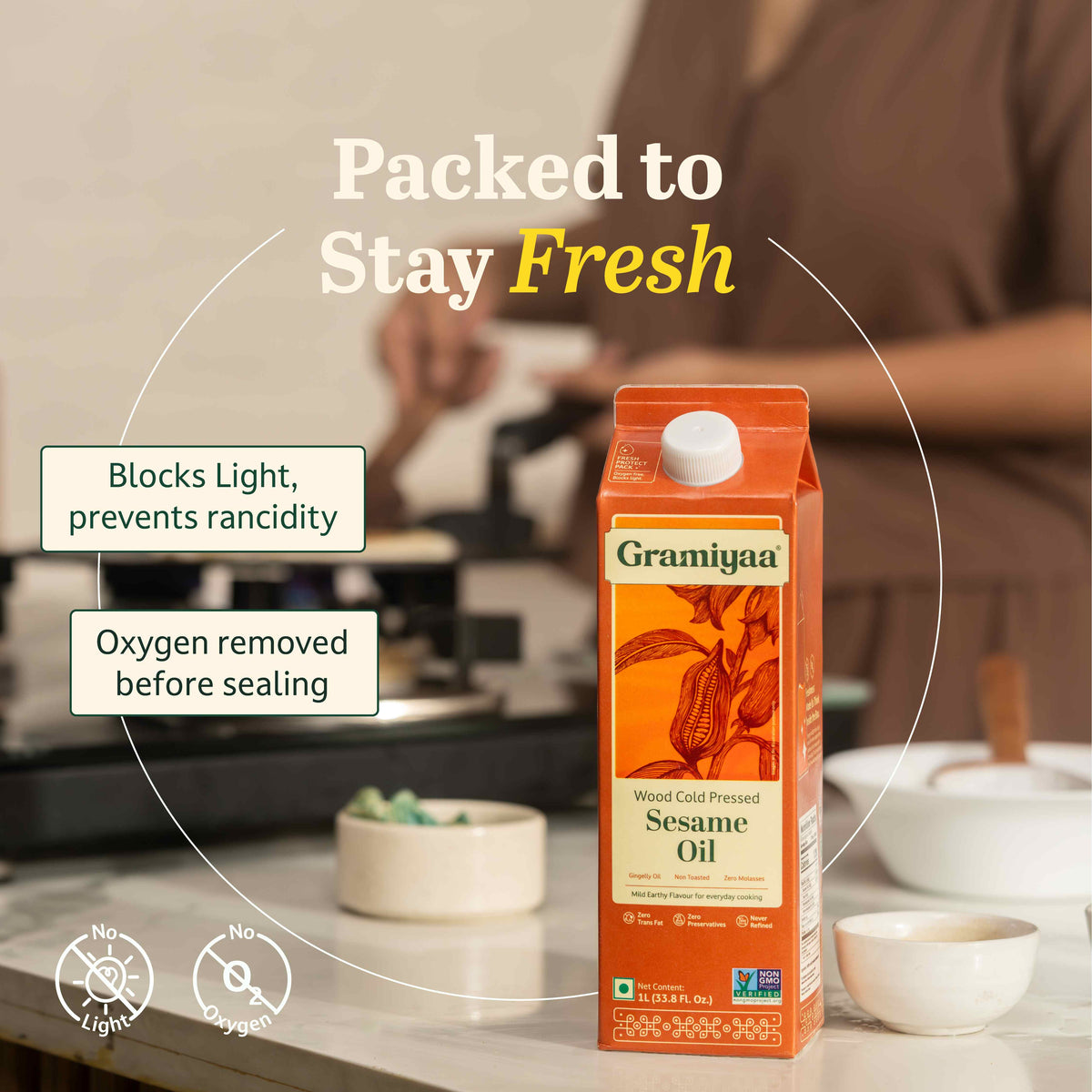 Gramiyaa Wood Cold-Pressed Sesame Oil