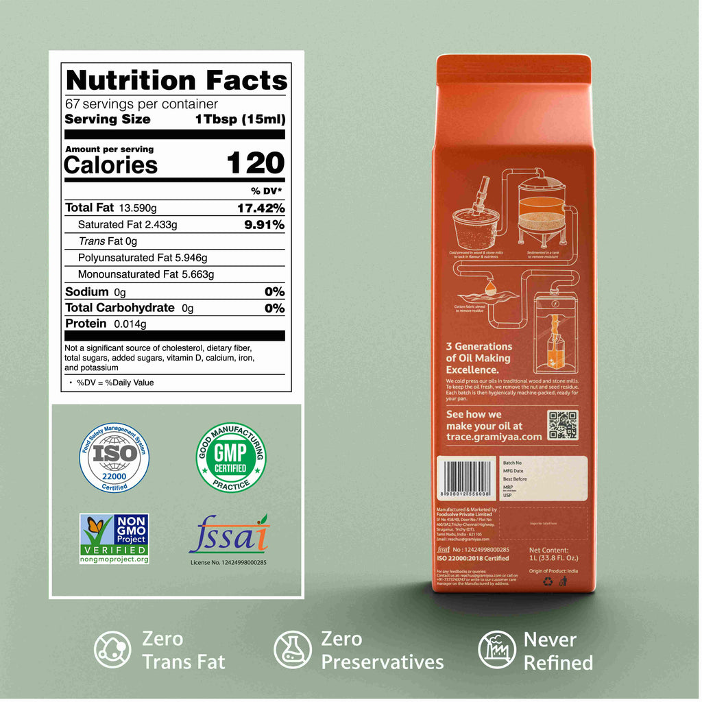 Gramiyaa Wood Cold-Pressed Sesame Oil