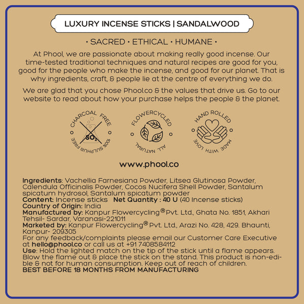 Phool Incense Sticks — Sandalwood (40 sticks)