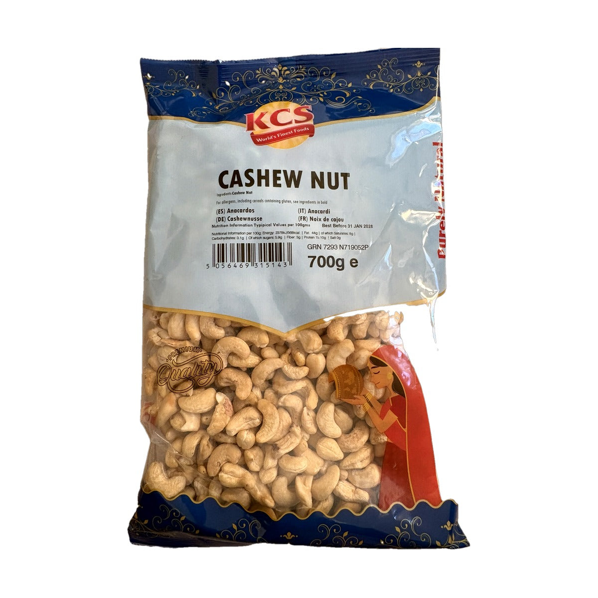 KCS Whole Cashew Nuts pack