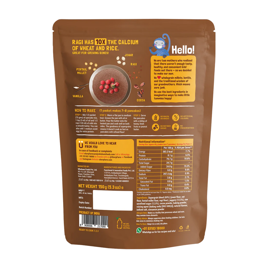 Slurrp Farm Millet Pancake Mix — Chocolate