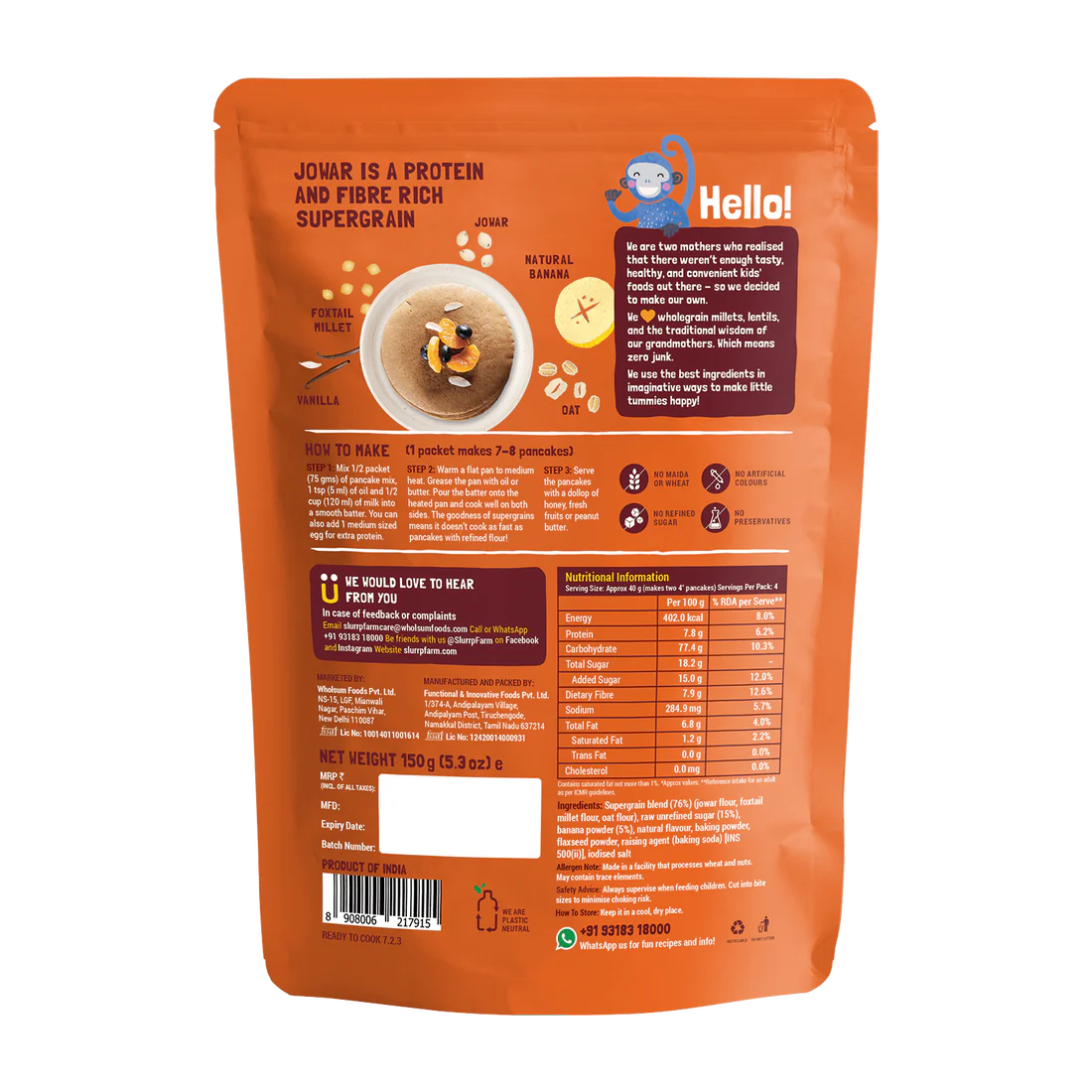 Slurrp Farm Millet Pancake Mix — Classic