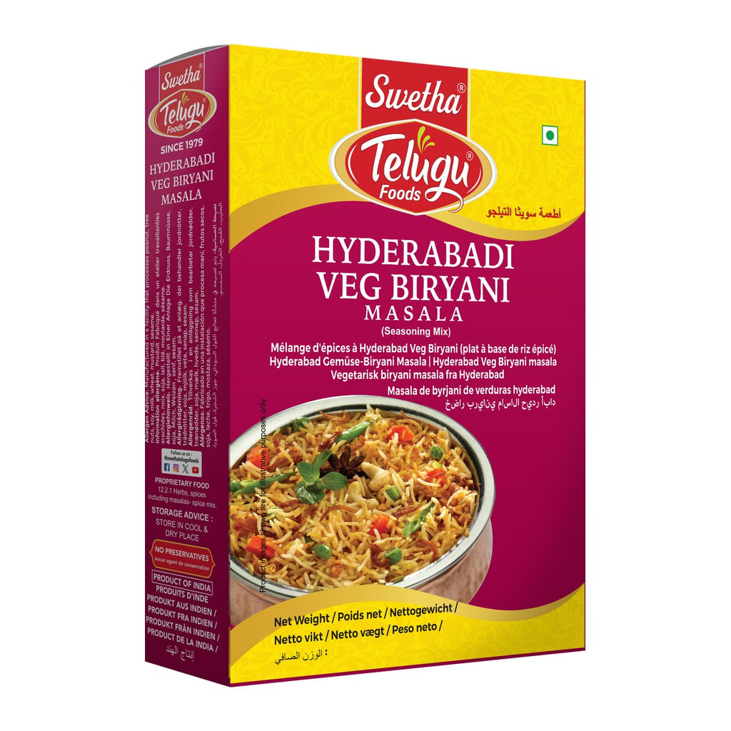 Swetha Telugu Hyderabadi Veg Biryani Masala 80g — front of pack