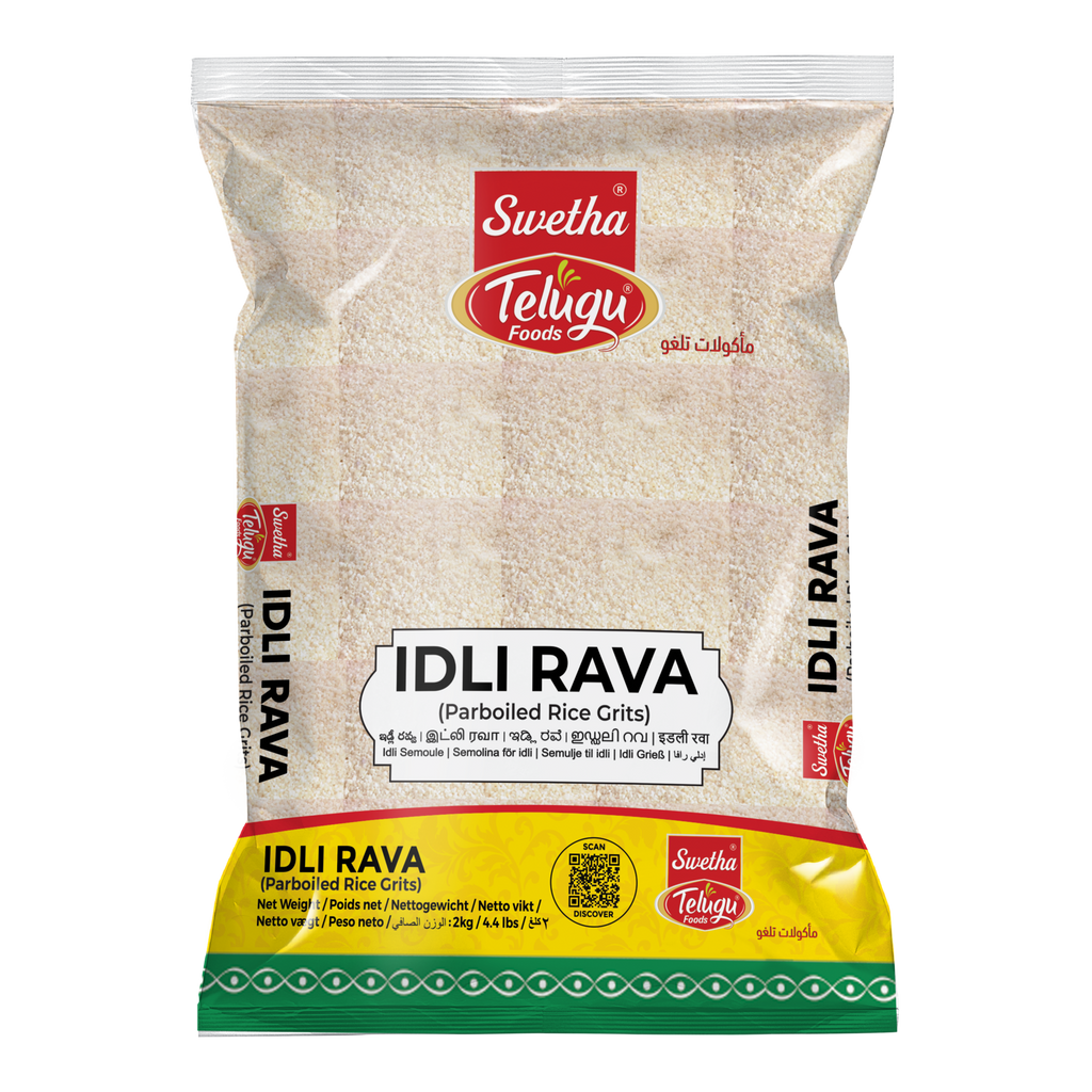 Swetha Telugu Idli Rava (Parboiled Rice Grits) 2kg — front of pack