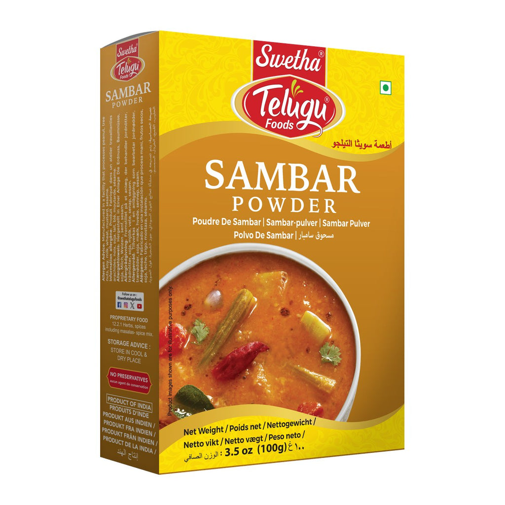 Swetha Telugu Sambar Powder 100g — front of pack