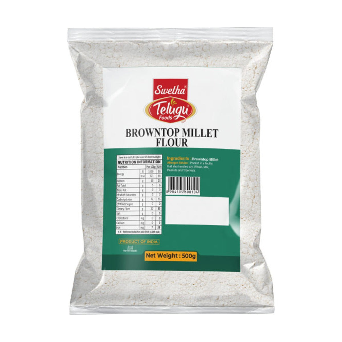 Swetha Telugu Browntop Millet Flour 500g pack